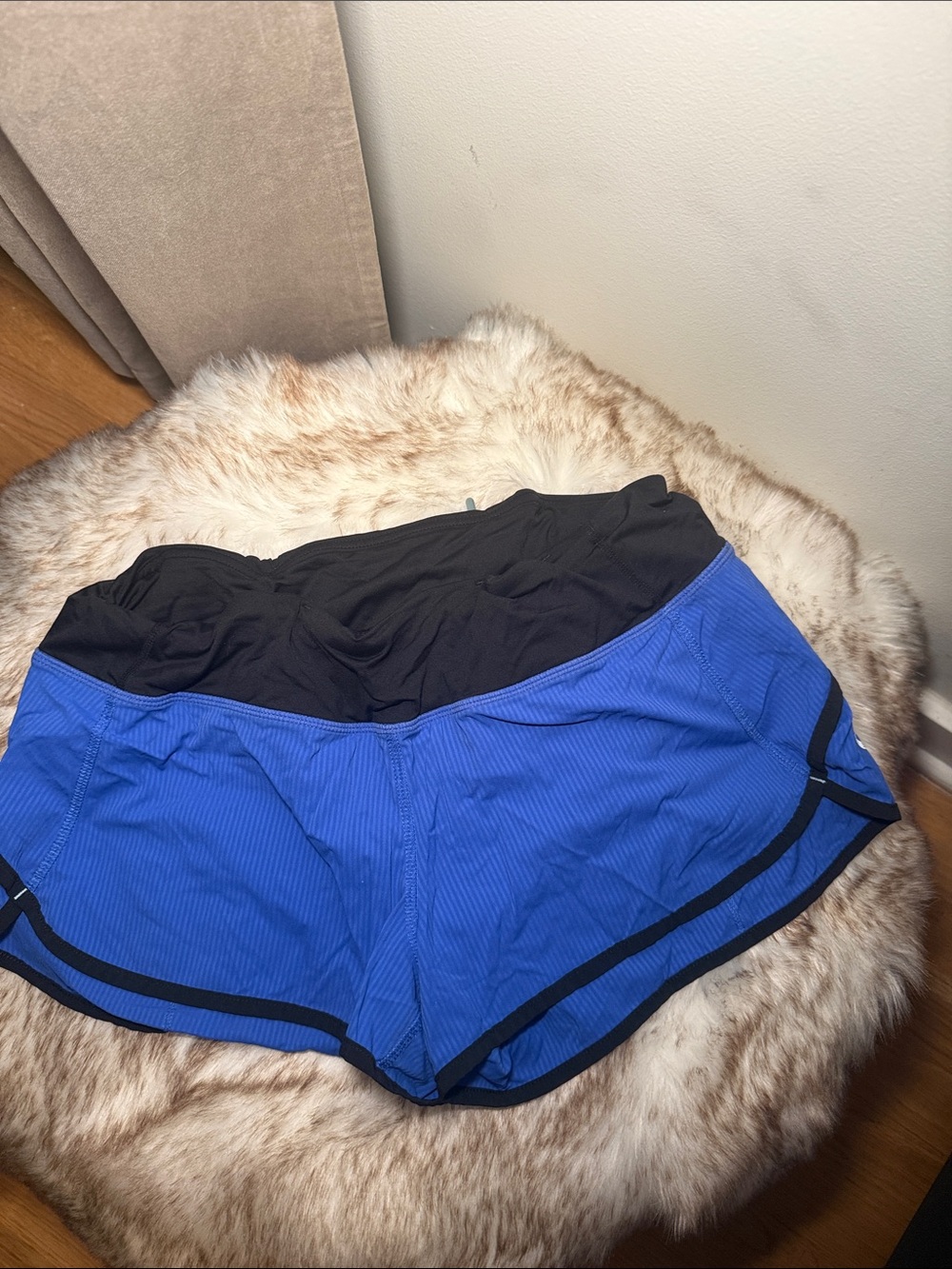 lululemon athletica Blue and Black Women's Athletic Shorts